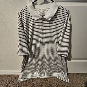 BCG Men's Striped Golf Polo Shirt XL Performance Stretch